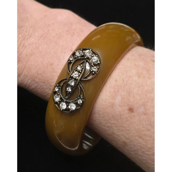 Elizabeth Lulu Crew Honey Mustard Resin Bangle - Picture 4 of 6